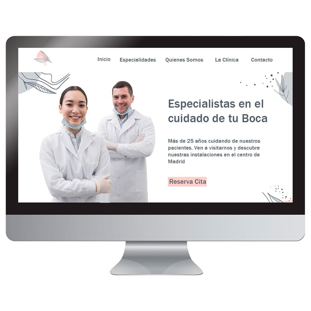 Página Web de Clínica Dental de ejemplo sobre ordenador